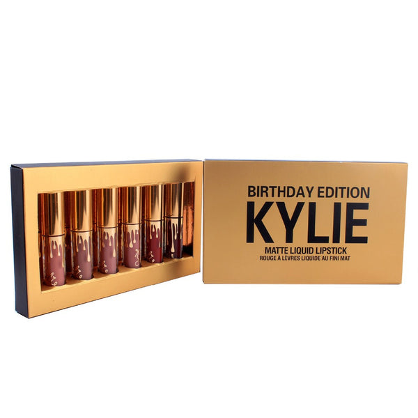 Kylie Lip 6pcs Set Matt Cup Lip Gloss Kylie Jenner Gold