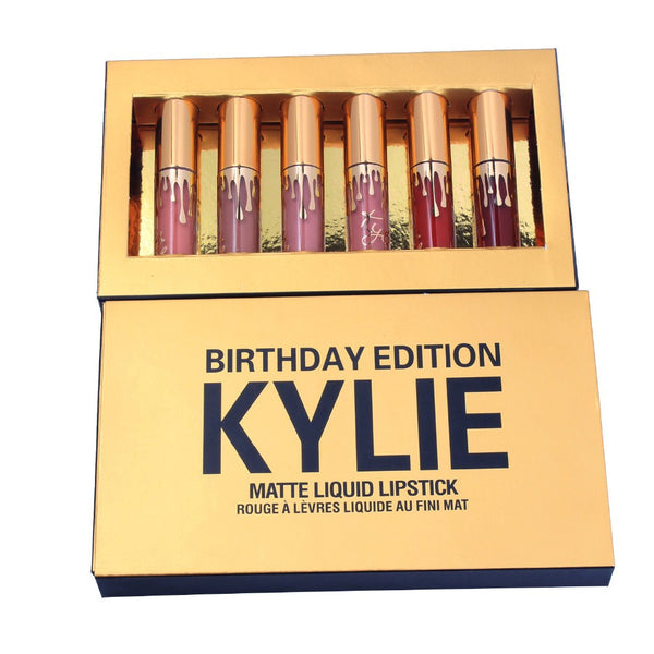 Kylie Lip 6pcs Set Matt Cup Lip Gloss Kylie Jenner Gold