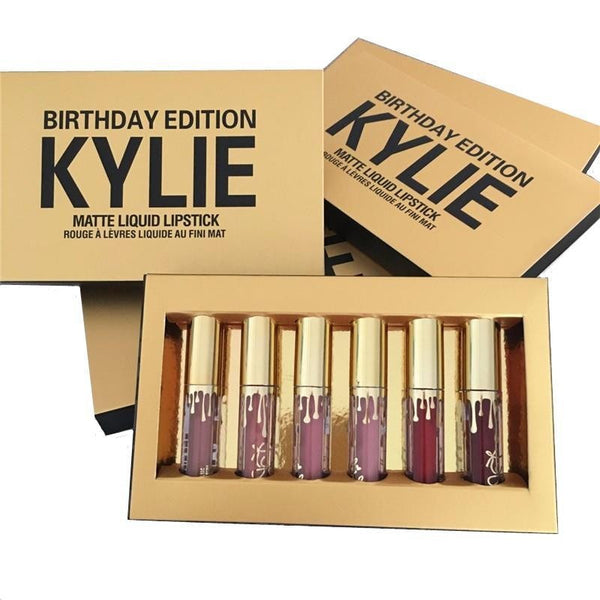 Kylie Lip 6pcs Set Matt Cup Lip Gloss Kylie Jenner Gold