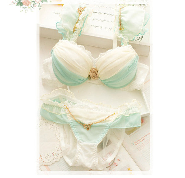 Dream Angels 2014 New Women Push Up Bra Sets Breast Flower Lace Bra Women Underwear Sexy Lingerie Brand Bra & Brief Sets