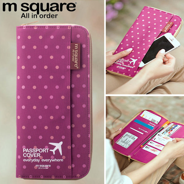 M Square Passport Cover Travel Wallet Document Passport Holder Organizer Cover on The Passport Women Business Card Holder ID