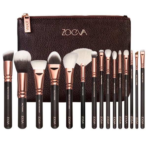 NEW ARRIVAL  ZOEVA 15 PCS ROSE GOLDEN COMPLETE MAKEUP BRUSH SET