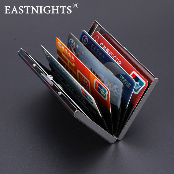 EASTNIGHTS 2016 new arrival High-Grade stainless steel men credit card holder women metal bank card case card box TW2703