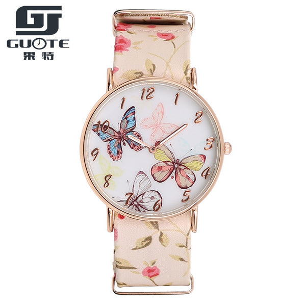 Luxury Brand Unique Design Elegant Watch Women Color Butterfly Fashion Wristwatches Casual Quartz Watch Relogio Feninino Clock