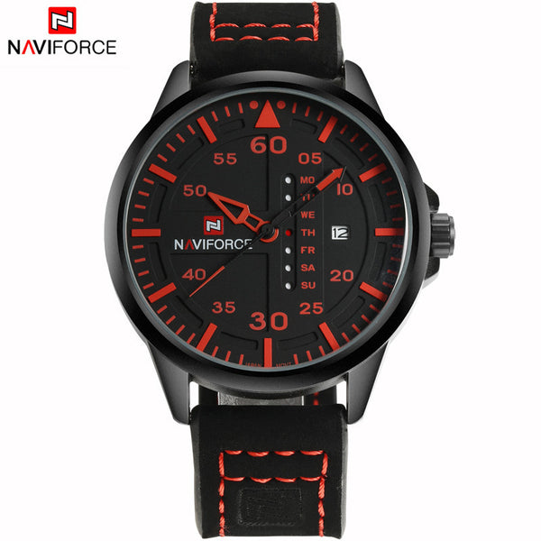 NAVIFORCE Luxury Brand Date Japan Movt Square Men Quartz Casual Watch Army Military Sports Watch Men Watches Male Leather Clock