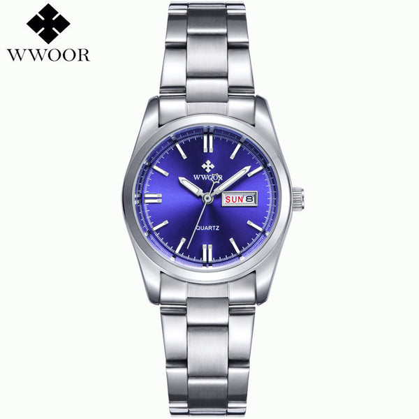 New Brand Relogio Feminino Date Day Clock Female Stainless Steel Watch Ladies Fashion Casual Watch Quartz Wrist Women Watches