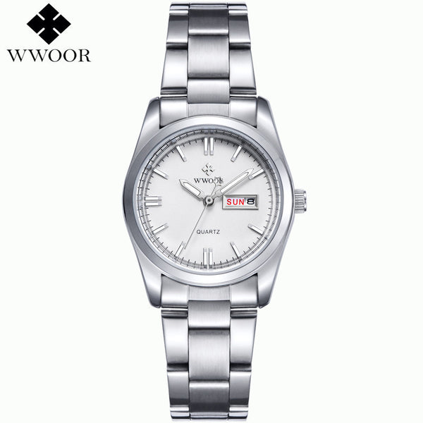 New Brand Relogio Feminino Date Day Clock Female Stainless Steel Watch Ladies Fashion Casual Watch Quartz Wrist Women Watches