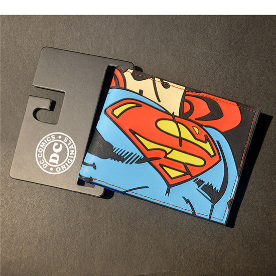 Free Shipping Comics Dc Marvel the Avengers Iron Man Thor/Captain/Superman 3D Purse Logo Credit Card Holder Cartoon Wallet