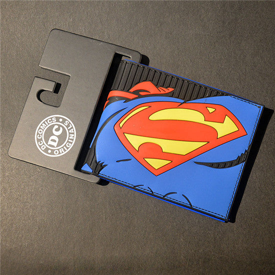 Free Shipping Comics Dc Marvel the Avengers Iron Man Thor/Captain/Superman 3D Purse Logo Credit Card Holder Cartoon Wallet