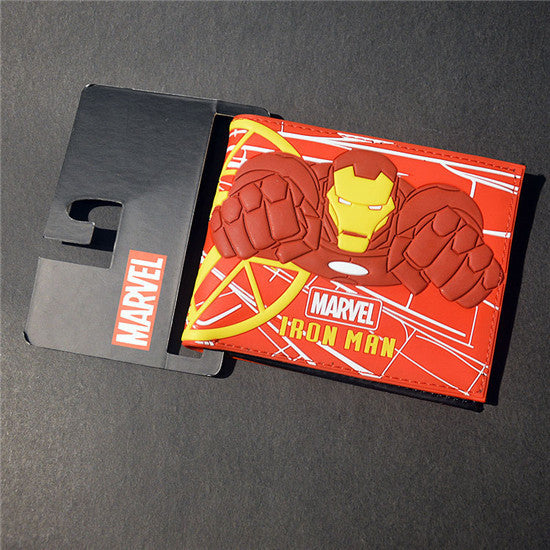 Free Shipping Comics Dc Marvel the Avengers Iron Man Thor/Captain/Superman 3D Purse Logo Credit Card Holder Cartoon Wallet