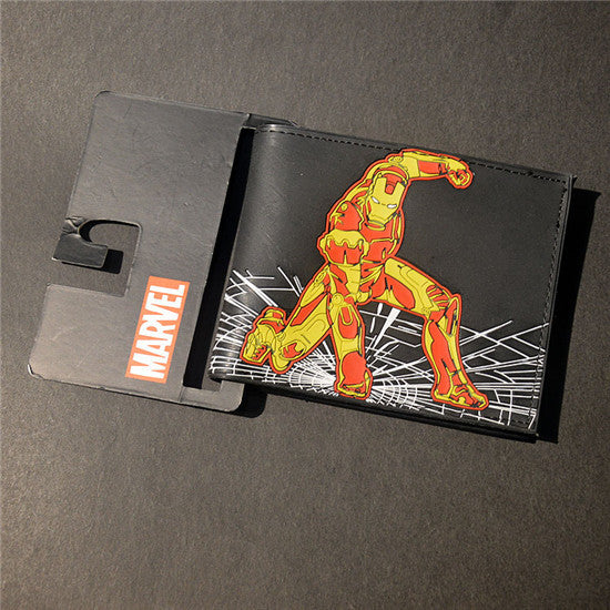 Free Shipping Comics Dc Marvel the Avengers Iron Man Thor/Captain/Superman 3D Purse Logo Credit Card Holder Cartoon Wallet