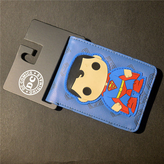 Free Shipping Comics Dc Marvel the Avengers Iron Man Thor/Captain/Superman 3D Purse Logo Credit Card Holder Cartoon Wallet