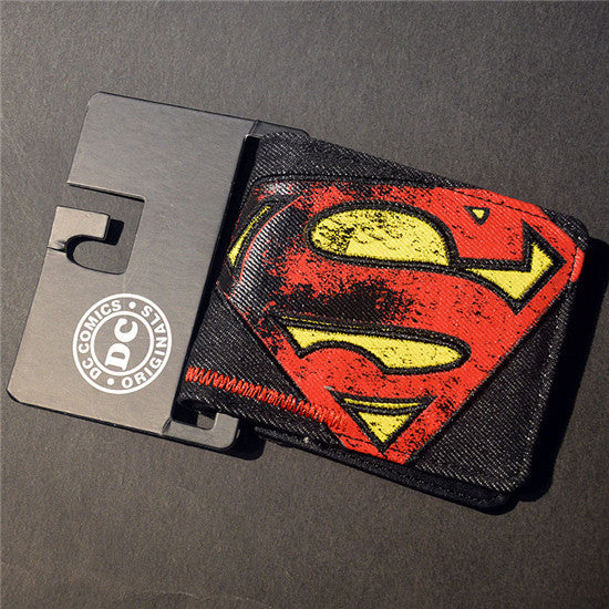 Free Shipping Comics Dc Marvel the Avengers Iron Man Thor/Captain/Superman 3D Purse Logo Credit Card Holder Cartoon Wallet