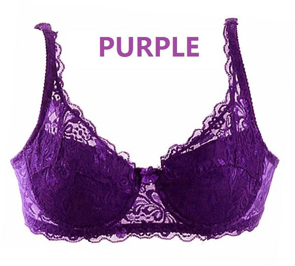 Hot sales! Women Ultrathin Intimates Sexy Lace Bra Girl's 3/4 Cup Brassiere Underwear 70-90 B Cups Lingerie Free Shipping H072