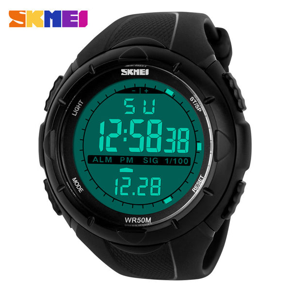 2016 New Skmei Brand Men Sports Watches LED 50M Dive Swim Dress Fashion Digital Military Watch Student Outdoor Wristwatches