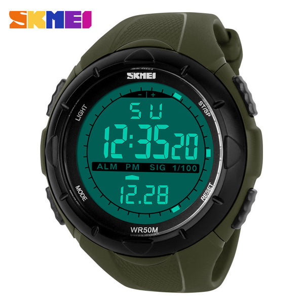 2016 New Skmei Brand Men Sports Watches LED 50M Dive Swim Dress Fashion Digital Military Watch Student Outdoor Wristwatches