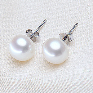 DAIMI Cultured Pearl Stud Earrings Women Fashion Paragraph Colorful Earrings, 925 Sterling Silver Pearl Earrings