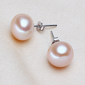 DAIMI Cultured Pearl Stud Earrings Women Fashion Paragraph Colorful Earrings, 925 Sterling Silver Pearl Earrings