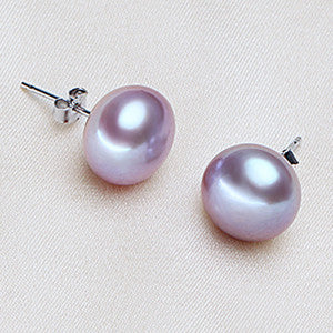 DAIMI Cultured Pearl Stud Earrings Women Fashion Paragraph Colorful Earrings, 925 Sterling Silver Pearl Earrings