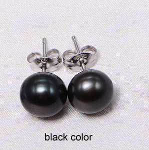 DAIMI Cultured Pearl Stud Earrings Women Fashion Paragraph Colorful Earrings, 925 Sterling Silver Pearl Earrings