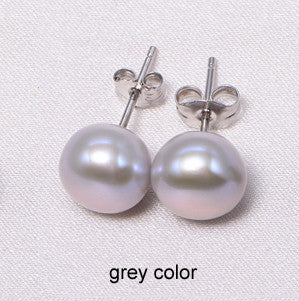 DAIMI Cultured Pearl Stud Earrings Women Fashion Paragraph Colorful Earrings, 925 Sterling Silver Pearl Earrings