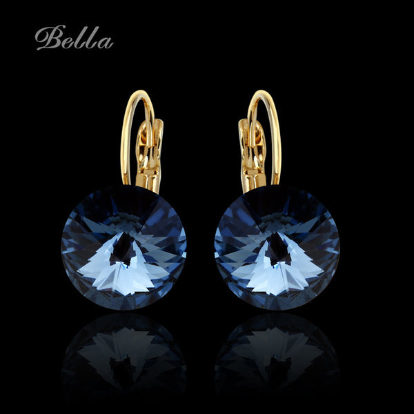 Fashion earrings 2015 New women gift dangle earring 14mm super big Crystal jewelry earring elegant  Drop Earrings(E0097)