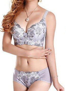 Luxury New Deep V New brand sexy big size push up bra set floral lace women underwear bra set