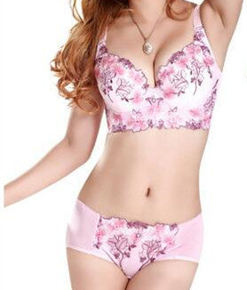 Luxury New Deep V New brand sexy big size push up bra set floral lace women underwear bra set