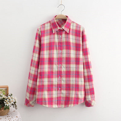 GUMPRUN Fashion Women Plaid Shirt Flannel Shirt Long Sleeve Women Blouses Shirt Women Plus Size 5XL Cotton Blusas Tops Blouse