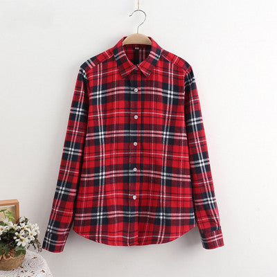 GUMPRUN Fashion Women Plaid Shirt Flannel Shirt Long Sleeve Women Blouses Shirt Women Plus Size 5XL Cotton Blusas Tops Blouse