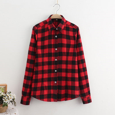 GUMPRUN Fashion Women Plaid Shirt Flannel Shirt Long Sleeve Women Blouses Shirt Women Plus Size 5XL Cotton Blusas Tops Blouse