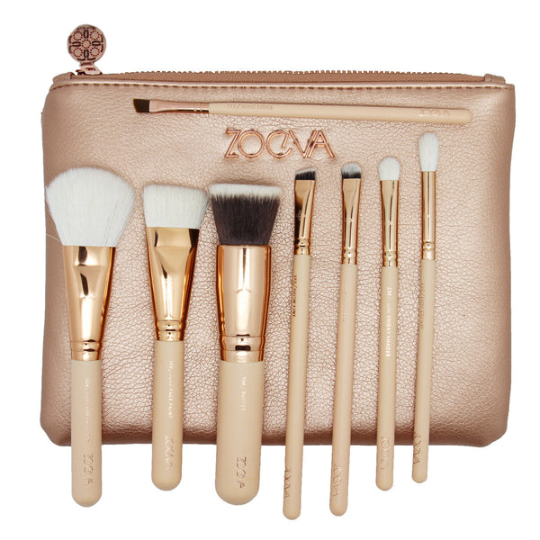 New Zoeva 8pcs Makeup Brushes Professional Rose Golden Luxury Set Brand Make Up Tools Kit Powder Blend brushes LUXURY SET VOL. 2