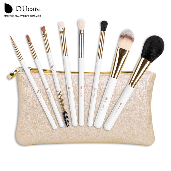 DUcare Brand makeup brushes 8pcs Foundation Brush Blusher Powder Eyeshadow Blending Eyebrow Eyeliner Lip Brushes