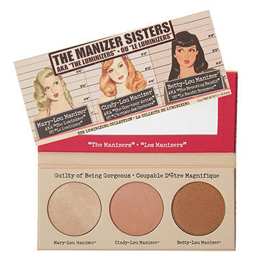 Hot New TB Balm Makeup Cosmetic Manizer Sisters 3 Color Face Pressed Powder Mary-Lou Betty-Lou Cindy-Lou Shimmer Powder Palette