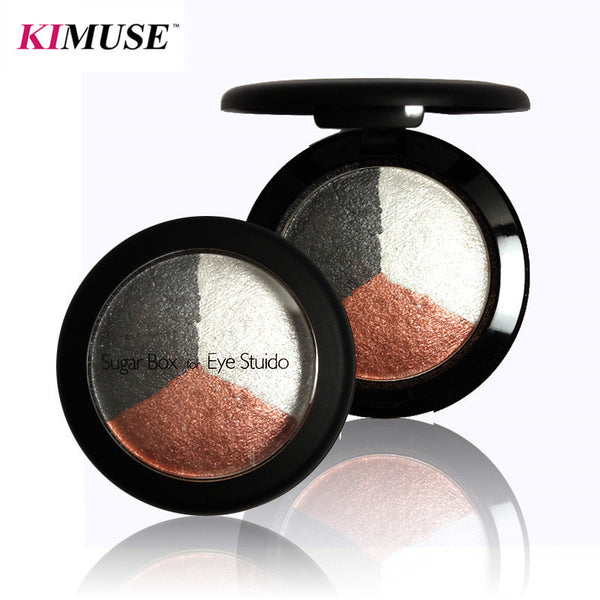 KIMUSE Make Up Baked Eye Shadow 3 Colors Matte Eyeshadow Maquiagem Sugar box For Eye Studio