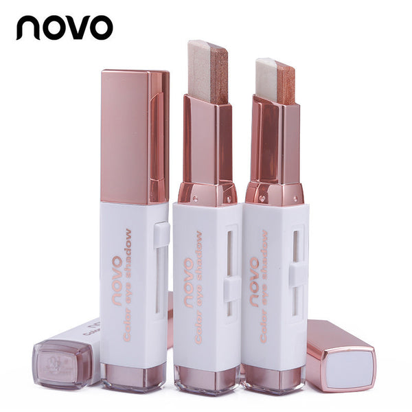 Eyeshadow Stick Double Color Stereo Gradient Velvet Shimmer Earth Color Eye Shadow Cream Pen NOVO Eye Makeup Palette Cosmetics