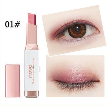 Eyeshadow Stick Double Color Stereo Gradient Velvet Shimmer Earth Color Eye Shadow Cream Pen NOVO Eye Makeup Palette Cosmetics