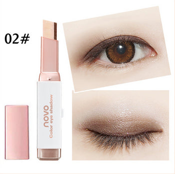 Eyeshadow Stick Double Color Stereo Gradient Velvet Shimmer Earth Color Eye Shadow Cream Pen NOVO Eye Makeup Palette Cosmetics