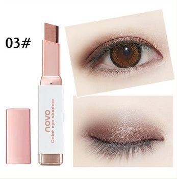 Eyeshadow Stick Double Color Stereo Gradient Velvet Shimmer Earth Color Eye Shadow Cream Pen NOVO Eye Makeup Palette Cosmetics