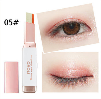 Eyeshadow Stick Double Color Stereo Gradient Velvet Shimmer Earth Color Eye Shadow Cream Pen NOVO Eye Makeup Palette Cosmetics