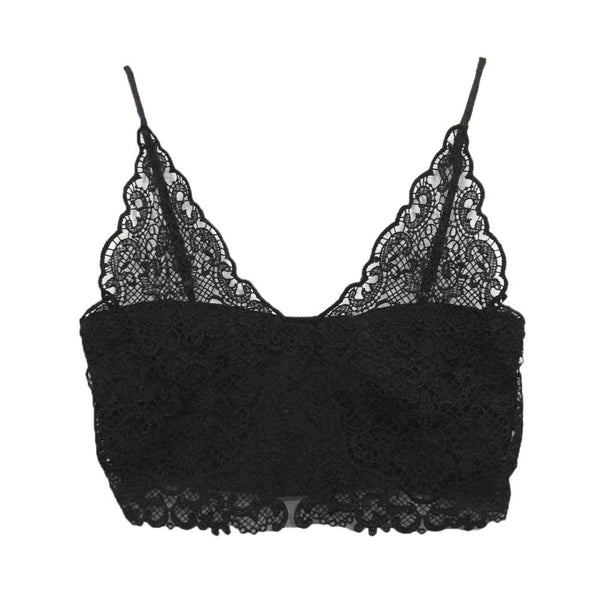 Lace Bralette Zip Brandy Melville Deep V Neck Crop Tops Camisoles Strappy Bralet Bustier Halter Crochet Women Bra 2016 Summer