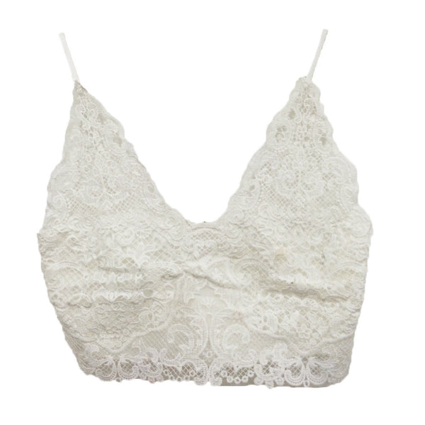 Lace Bralette Zip Brandy Melville Deep V Neck Crop Tops Camisoles Strappy Bralet Bustier Halter Crochet Women Bra 2016 Summer