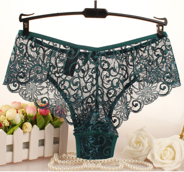 New Fashion 2016 Summer Women's Panties Transparent Underwear Women Lace Soft Briefs Sexy Lingerie Mid Waist