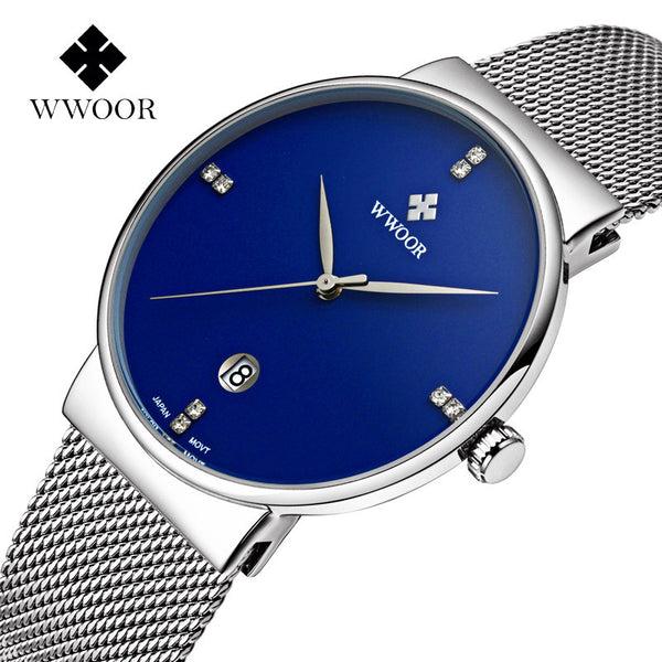 Brand Men's watches dress quartz watch men steel mesh strap quartz-watch Ultra-thin ultra clock relogio masculino