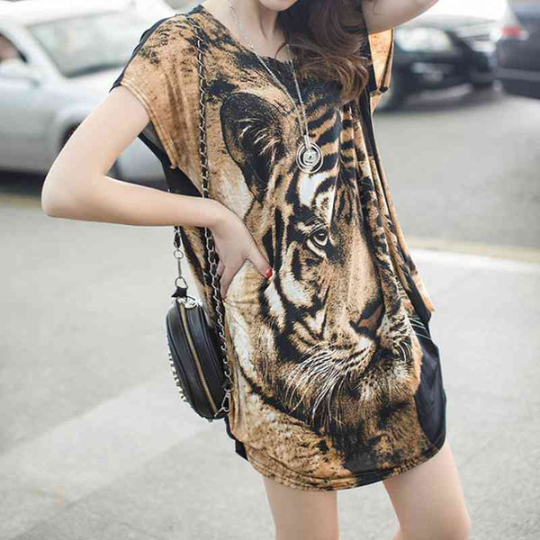 Women dress loose self portrait novelty leopard dresses tiger night out park brandy za forever JXT02091642 21