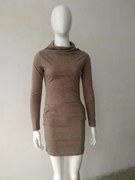 New Fashion Women Autumn And Winter OL Dress Black Khaki Za Brand Forever Monaco 21 Pull and Bear FiNN ZC1939