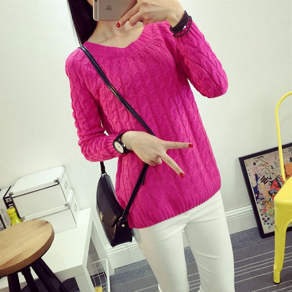 Free shipping 2014 size basic autumn and winter sweater thickening long-sleeve pullover female sweater women fashion WL0006