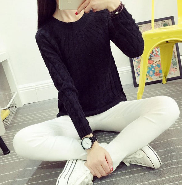 Free shipping 2014 size basic autumn and winter sweater thickening long-sleeve pullover female sweater women fashion WL0006