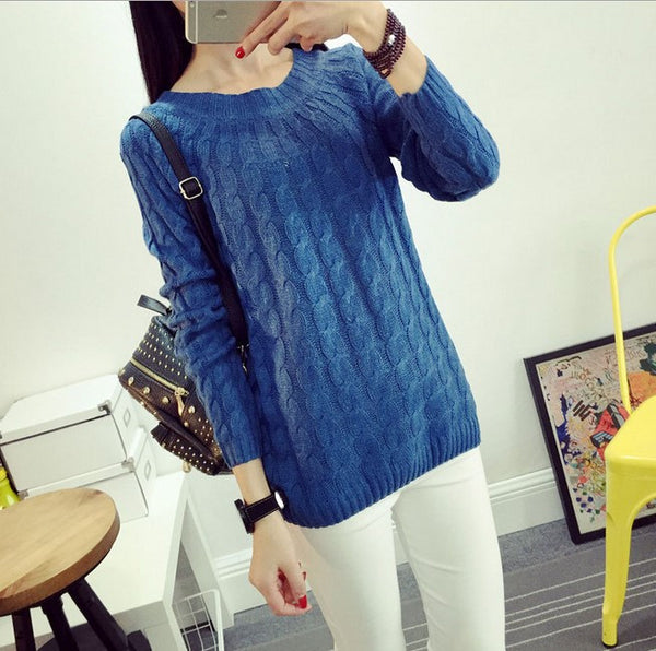 Free shipping 2014 size basic autumn and winter sweater thickening long-sleeve pullover female sweater women fashion WL0006