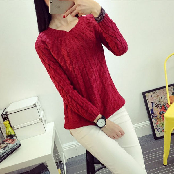 Free shipping 2014 size basic autumn and winter sweater thickening long-sleeve pullover female sweater women fashion WL0006